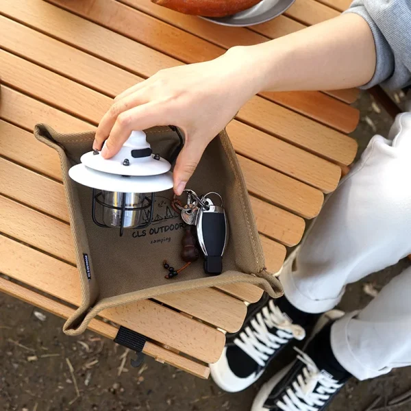 Outdoor Camping Storage Tray Home Travel Storage Box Camping Portable Folding Table Stacked Square Clutter Storage Tray - Image 2