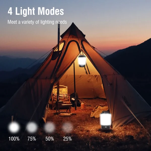 BORUiT 2835 SMD LED Camping Light USB Rechargeable Portable Tent Lamp Waterproof Power Bank Emergency Lanterns Outdoor Lighting - Image 3