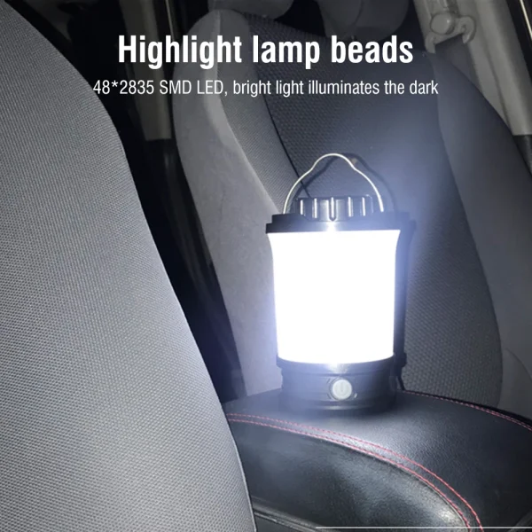 BORUiT 2835 SMD LED Camping Light USB Rechargeable Portable Tent Lamp Waterproof Power Bank Emergency Lanterns Outdoor Lighting - Image 2