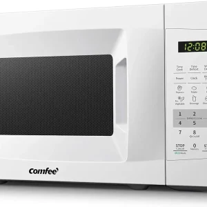 EM720CPL-PM Countertop Microwave Oven with Sound On/Off, ECO Mode and Easy One-Touch Buttons, 0.7 Cu Ft/700W, Pearl White