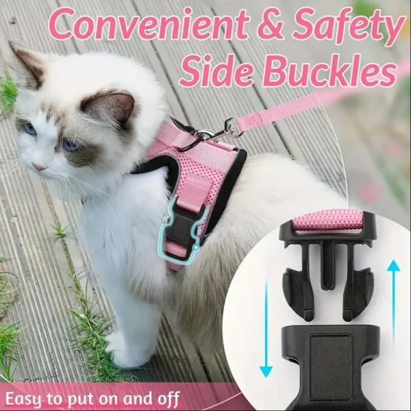 Cat Leash Non-Slip Adjustable Leash Non-Slip Cat Leash Vest Pet Chest Carrier - Image 6