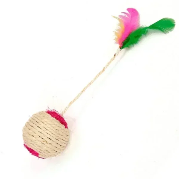 1Pc Cat Toy Sisal Scratching Ball Training Interactive Toy for Kitten Pet Cat Supplies Feather Toy  Cat Toys Interactive - Image 6