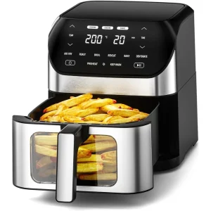 Air Fryer 6.2 QT Large Capacity Oilless Hot Air Fryers Oven 1500W Healthy Cooker with 10 Presets, Digital LCD Touch Screen
