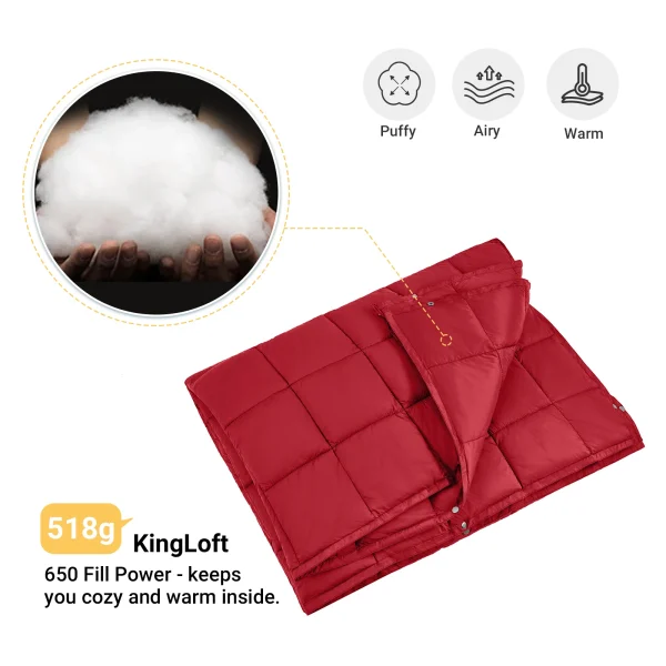 KingCamp Multi-Functional Blanket, Lightweight, Feather-Like Fluffy Alternative, Foldable For Easy Carry - Image 5