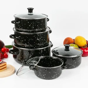 single  Saucepan Stockpot Enamel Cooking Stock Pot with Lid Kitchen Cooking Cookware Saucepan with Handle Kitchen Stockpot