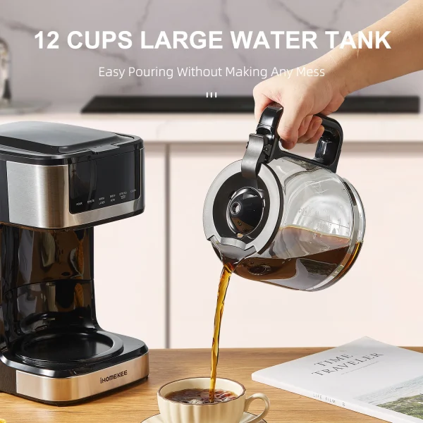 Programmable Drip Coffee Maker 12 Cup, Coffee Machine with Iced Coffee Function, Touch Screen, Regular & Strong Brew - Image 5
