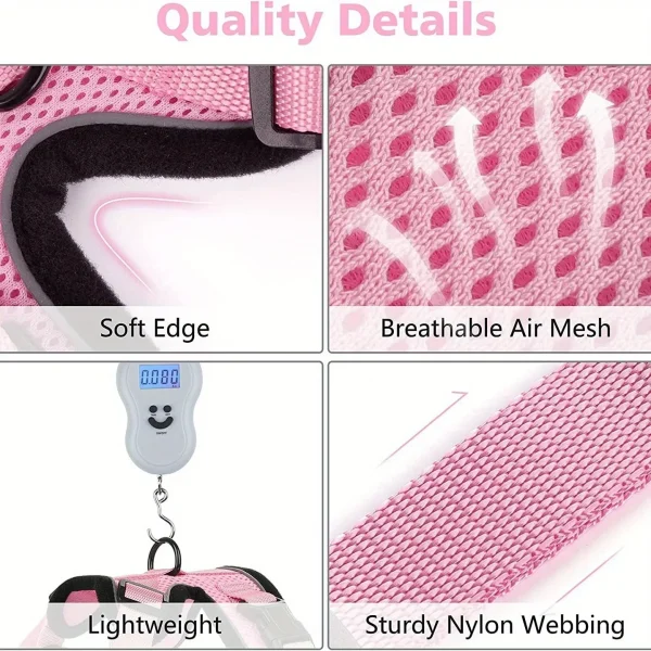 Cat Leash Non-Slip Adjustable Leash Non-Slip Cat Leash Vest Pet Chest Carrier - Image 2