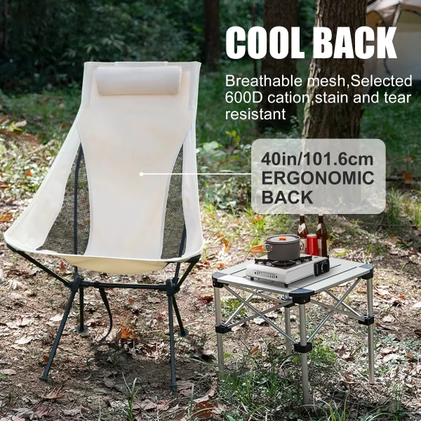 WESTTUNE Portable Folding Camping Chair with Headrest Lightweight Tourist Chairs Aluminum Alloy Fishing Chair Outdoor Furniture - Image 2