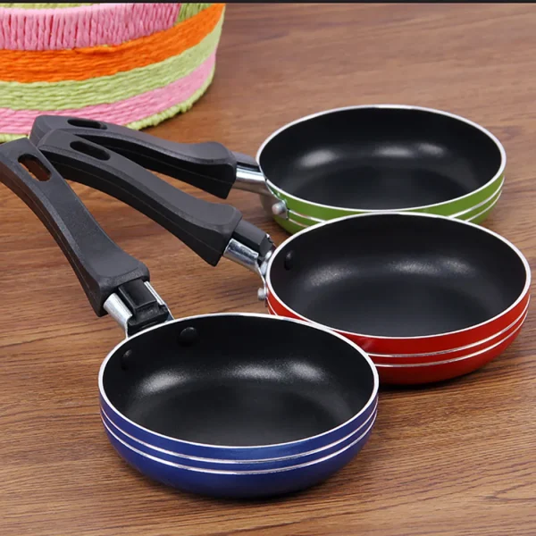 12cm/14cm/16cm Mini Frying Pan Non-Stick Steel Frypan Pot Saucepan Random Color For Cookware Kitchen Cookware - Image 4