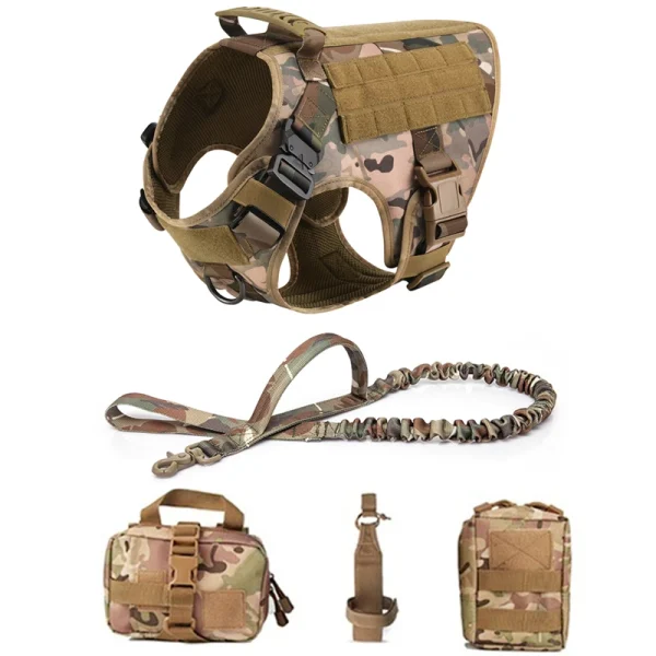 Tactical Military Vest Pet German Shepherd Golden Retriever Tactical  Training Dog Harness and Leash Set For All Breeds Dogs - Image 7