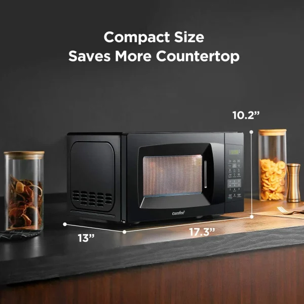 EM720CPL-PMB Countertop Microwave Oven with Sound On/Off, ECO Mode and Easy One-Touch Buttons, 0.7 Cu Ft, Black - Image 2