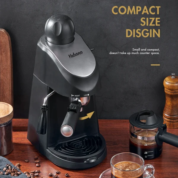 Yabano Espresso Machine, 3.5Bar Espresso Coffee Maker, Espresso and Cappuccino Machine with Milk Frother, Espresso Maker with St - Image 2