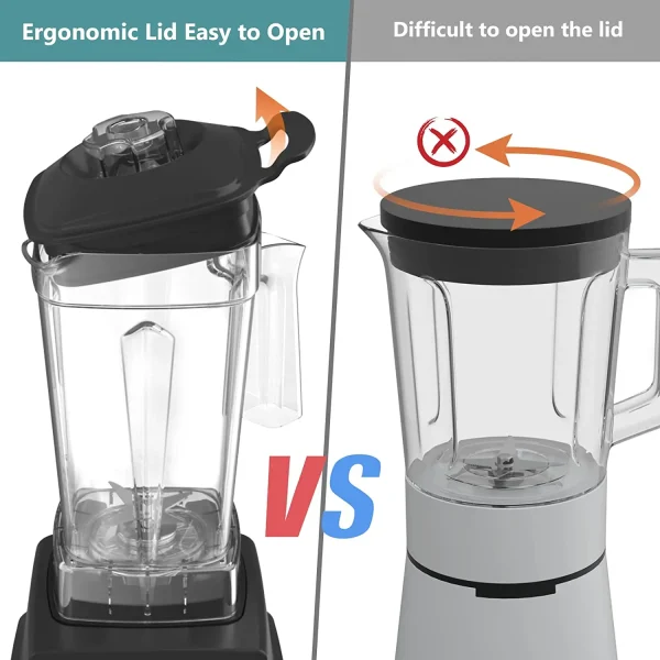 BioloMix 1800W  Mini Pro Professional-Grade Smoothie Blender, 1.8L Container, Black/RED, Self-Cleaning - Image 2