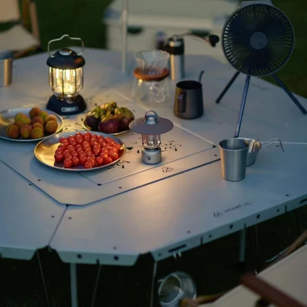 Homful outdoor multifunctional combination stainless steel round table barbecue campfire table camping foldable splicing - Image 4
