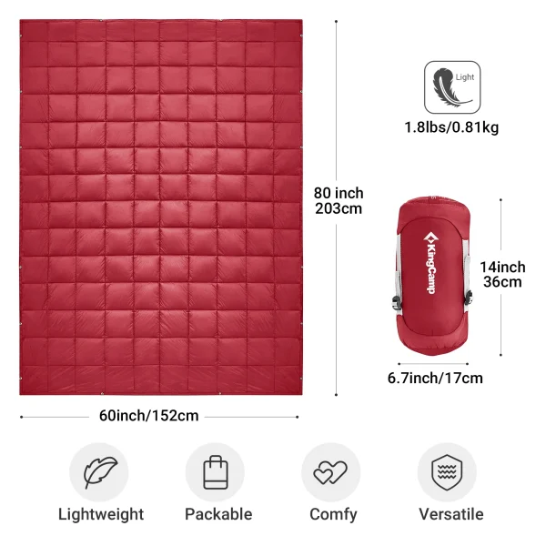 KingCamp Multi-Functional Blanket, Lightweight, Feather-Like Fluffy Alternative, Foldable For Easy Carry - Image 2