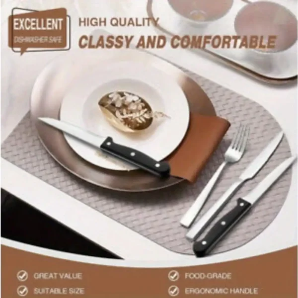 Silverware SetStainless Steel Cutlery Utensils Home Kitchen Cutlery Set Including Fork Knife Spoon Set, Dishwasher Safe - Image 3