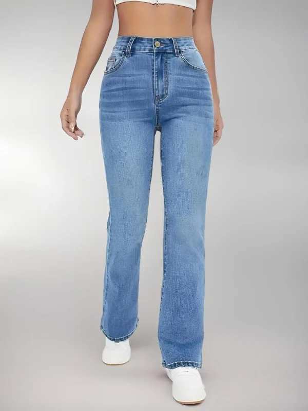 New women's hot jeans slimming European and American style casual versatile high waist washed Denim trousers for women - Image 4