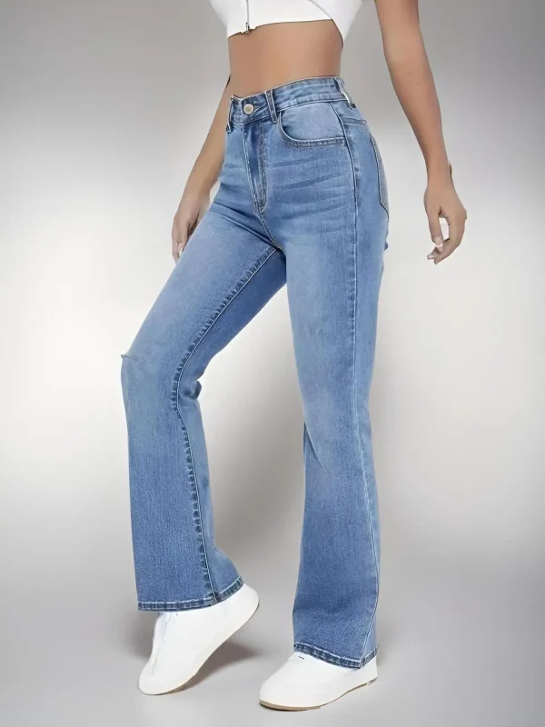 New women's hot jeans slimming European and American style casual versatile high waist washed Denim trousers for women - Image 5