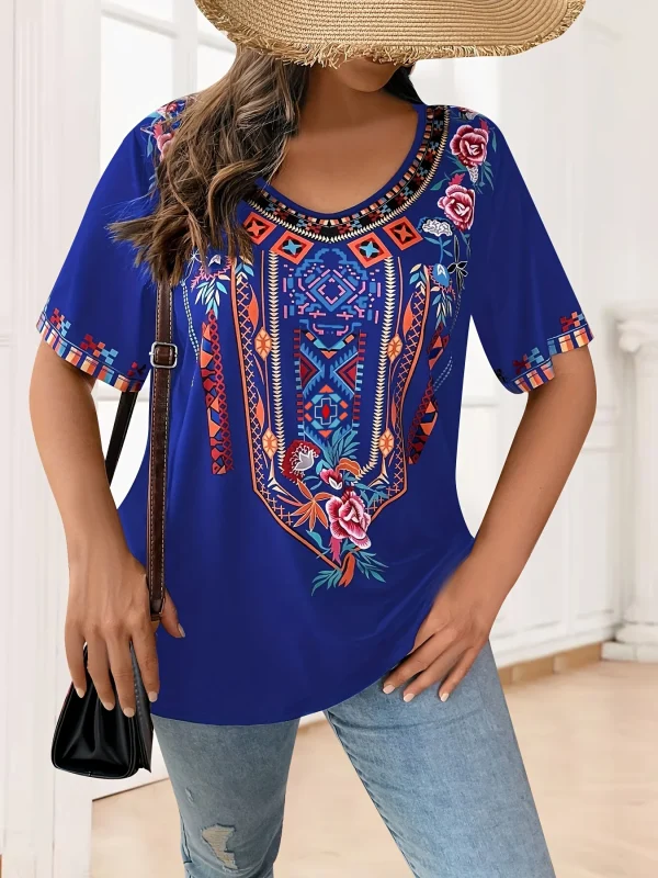 Plus Size Women's T-Shirt Boho Harajuku Graphic Print Summer Short Sleeve Casual Tops Street Fashion T-Shirt Female Clothing - Image 5
