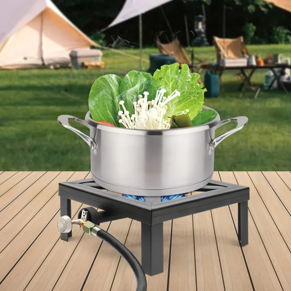 8000W Portable Single Burner Outdoor Gas Stove Propane Cooker with Adjustable 0-20Psi Regulator Hose for Patio Camping BBQ - Image 3