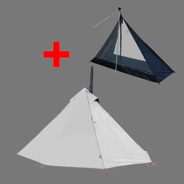 Camping Hot Tent with Chimney Window Outdoor Ultralight Tipi Teepee Tent Pyramid Double Layer Bushcraft 1 Person Tents Hot Tent - Image 9