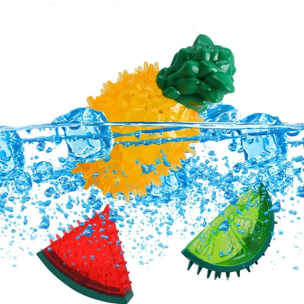 Pet Cooling Chew Toy Reusable Dog Cat Toy Teething Summer Cooling Watermelon Pineapple Lemon Durable Ice Frozen Fruit Shape Toys - Image 2