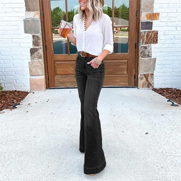 Wide Leg Women Slim Denim Pants Stretch Knee Length High Waist Jeans 2024 New Fashion Trend Slouchy Hip Hop Female Denim Trouser - Image 3