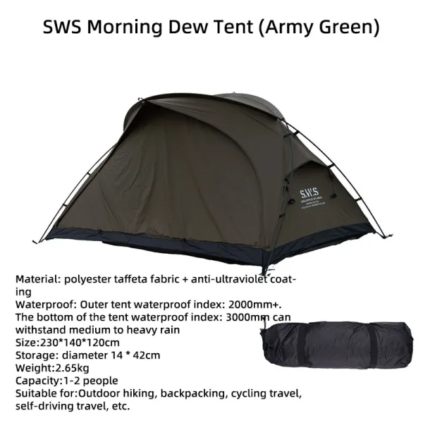 WELLHIKE Lightweight Camping Tent Rain And Sun Outdoor Hiking Backpacking Travel Hiking Tent Field Park Camping Equipment - Image 7