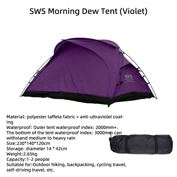 WELLHIKE Lightweight Camping Tent Rain And Sun Outdoor Hiking Backpacking Travel Hiking Tent Field Park Camping Equipment - Image 9
