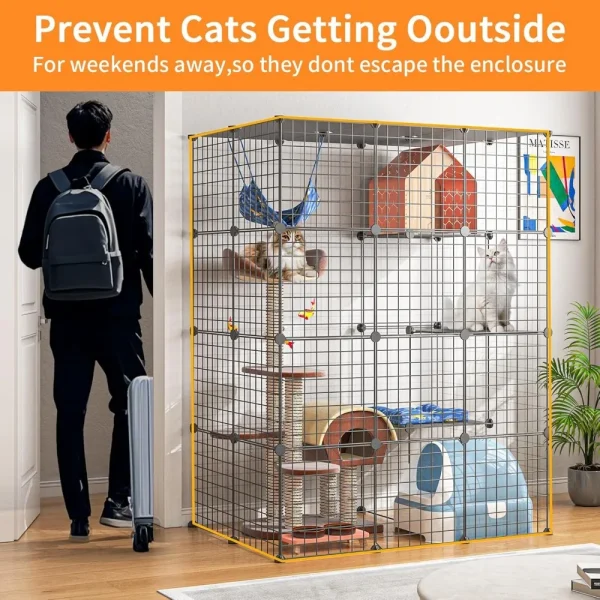 Large Cat Cages ,Detachable Metal Wire Kennels Cat Crate Exercise Extra Place Ideal - Image 4