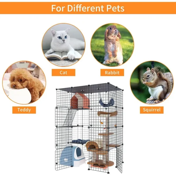 Large Cat Cages ,Detachable Metal Wire Kennels Cat Crate Exercise Extra Place Ideal - Image 3