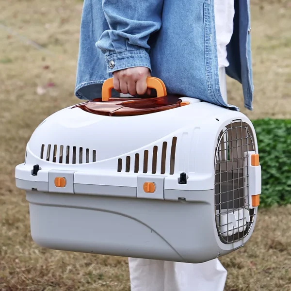 WOYYHO Pet Crates Portable Pet Box Car Cat Kennel Pet Air Box Cat Air Box Iron Mesh Cat Dog Traveling Suitcase - Image 3