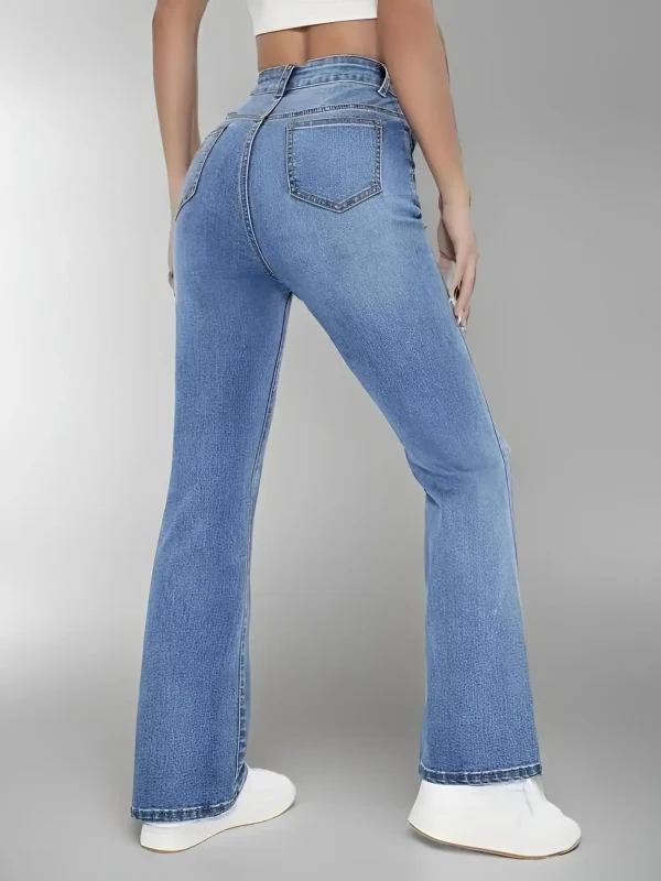 New women's hot jeans slimming European and American style casual versatile high waist washed Denim trousers for women - Image 3
