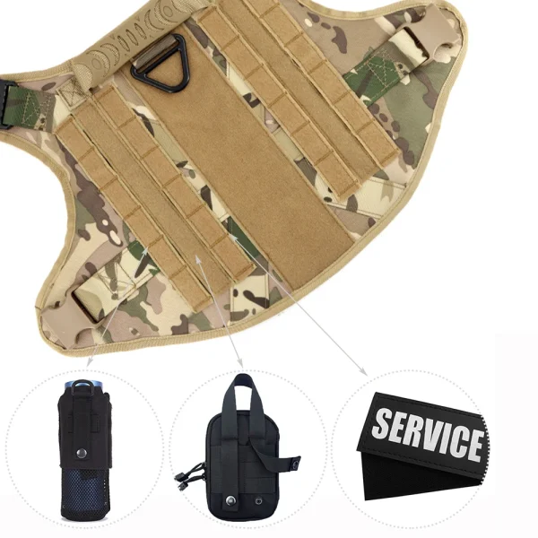 Military Large Dog Harness Collar Leash Bags Patches Set Pet Malinois Training Vests Tactical Dogs Harnesses Accessories - Image 4