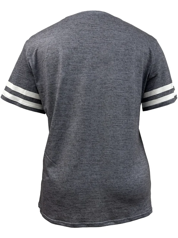 2024 Plus Size Spring/Summer New Love Print Casual Fashion Women's V-Neck Short-Sleeved Loose T-Shirt 5XL  6XL - Image 2
