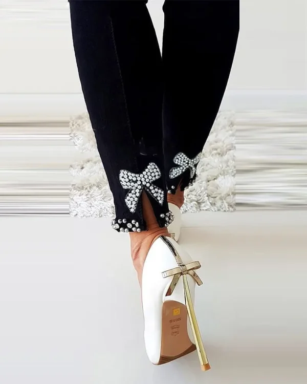 Fashion Skinny Jeans Female Summer Casual Pants Trousers Ladies Vintage High Waisted Jeans Women Bleached Women's Pencil Pants - Image 6