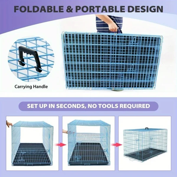 Folding wire kennel for large dog crate - Image 2