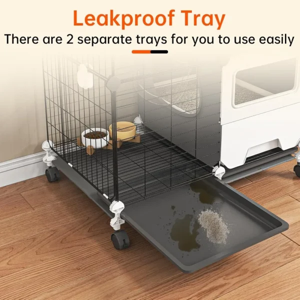Cat Cage Indoor with Litter Box 4-Tier Cat Playpen Detachable Metal Wire Kennel Crate Large Exercise Place Ideal - Image 6