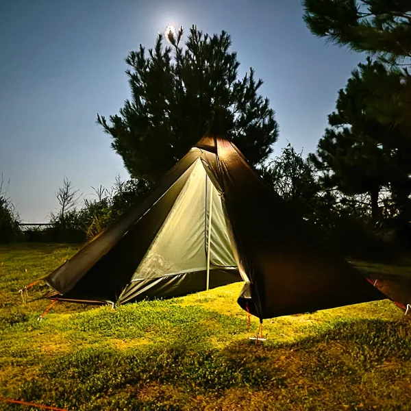 Camping Hot Tent with Chimney Window Outdoor Ultralight Tipi Teepee Tent Pyramid Double Layer Bushcraft 1 Person Tents Hot Tent - Image 2