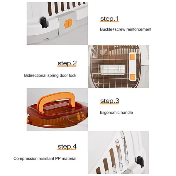 Portable Cat Cage Car Transport Carry Cage Car Transport Carry Cage Cats Pet Travel Carrier Portable Pet Travel Carrier - Image 5