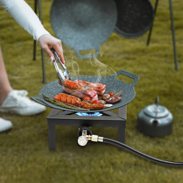 8000W Portable Single Burner Outdoor Gas Stove Propane Cooker with Adjustable 0-20Psi Regulator Hose for Patio Camping BBQ - Image 5