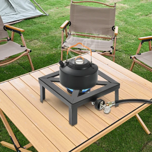 8000W Portable Single Burner Outdoor Gas Stove Propane Cooker with Adjustable 0-20Psi Regulator Hose for Patio Camping BBQ - Image 4