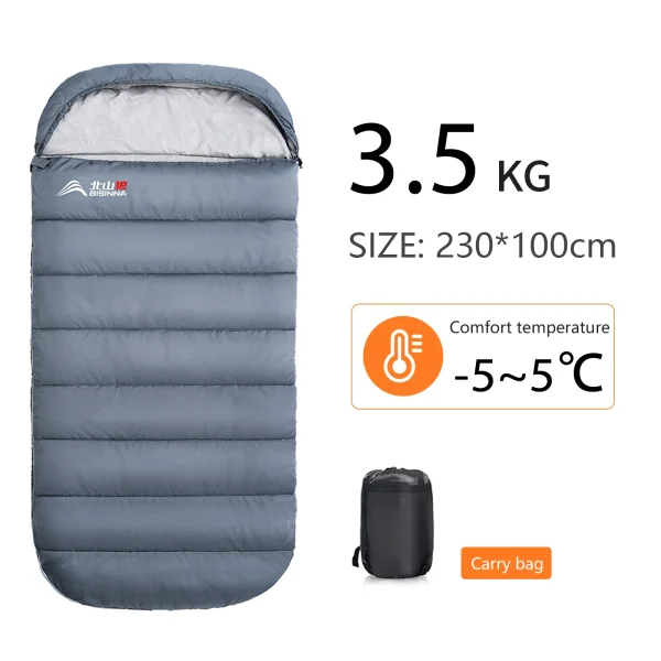 BISINNA Large Camping Sleeping Bag Lightweight 3 Season Loose Widen Bag Long Size for Adult Rest Hiking Fishing - Image 9