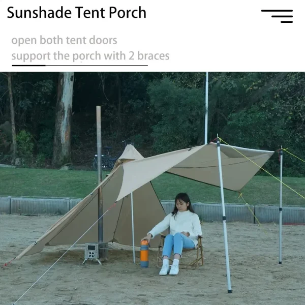 Camping Hot Tent with Chimney Window Outdoor Ultralight Tipi Teepee Tent Pyramid Double Layer Bushcraft 1 Person Tents Hot Tent - Image 6