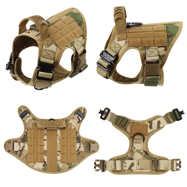 Military Large Dog Harness Collar Leash Bags Patches Set Pet Malinois Training Vests Tactical Dogs Harnesses Accessories - Image 3