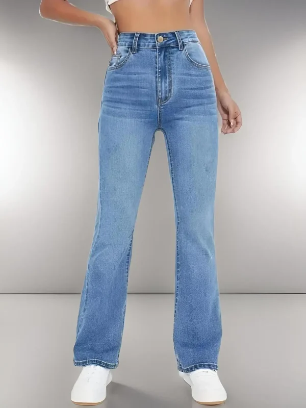 New women's hot jeans slimming European and American style casual versatile high waist washed Denim trousers for women - Image 2