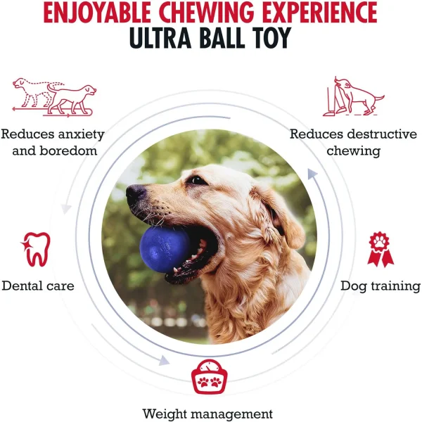 SuperChewy Tough Dog Ball Toy Strong Natural Rubber Great Fetch Toy Durable Chew Toy for Aggressive Chewers Large Breed Tested - Image 2
