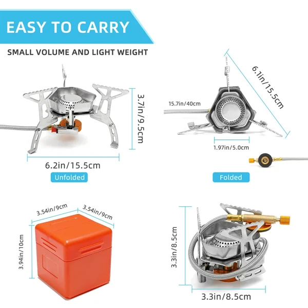 3500W Camping Gas Stove Windproof Outdoor Gas Burner Portable Folding Split Tourist Equipment For Cooking Hiking - Image 2